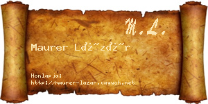 Maurer Lázár névjegykártya